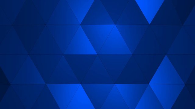 Loopable Abstract Blue Low Poly 3D surface as CG background. Soft Polygonal Geometric Low Poly motion background of shifting Red Orange polygons. 4K Fullhd seamless loop background render  V2