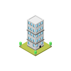 ISOMETRIC BUILDING, ILLUSTRATION VECTOR