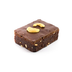 Chocolate Brownie isolated on white