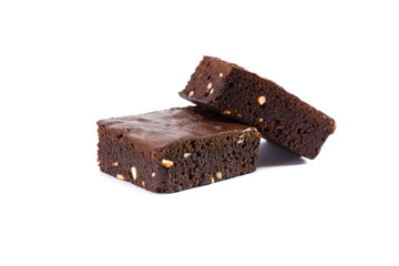 Chocolate Brownie isolated on white