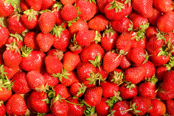 background of fresh strawberries