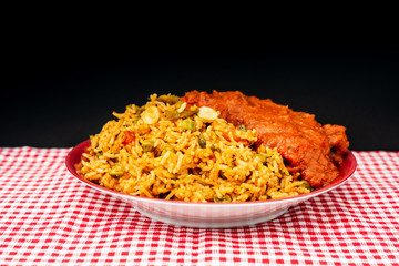 Tasty Indian food basmati rice on a plate