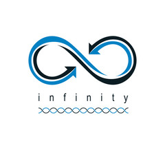 Fototapeta premium Endless Infinity Loop conceptual logo, vector special sign.