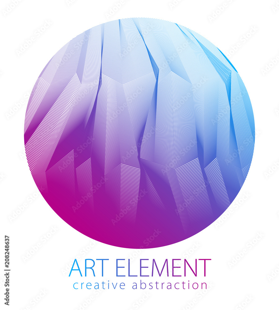 Poster perfect art and design element of great lines surface texture in a shape of circle. vector abstract 