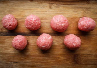 Swedish meatballs cooking at home.