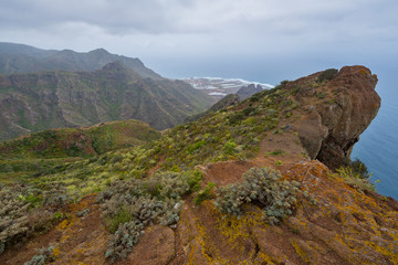 Fototapeta na wymiar Cliff in Anaga mountains, Tenerife, Canary islands, Spain.