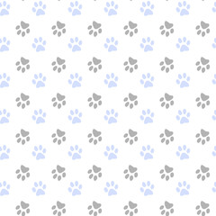 Vector seamless pattern with cat or dog,kitten or puppy footprints. Can be used for wallpaper,fabric, web page background, surface textures.