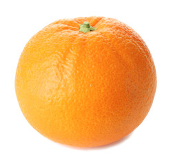 Tasty ripe orange on white background