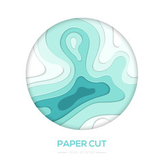 Naklejka premium Blue abstract layout - vector paper cut banner