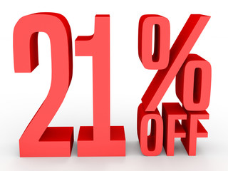 Twenty one percent off. Discount 21 %.