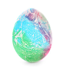 Dyed Easter egg on white background
