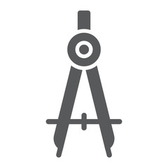 Divider glyph icon, school and education, compass sign vector graphics, a solid pattern on a white background, eps 10.