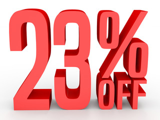 Twenty three percent off. Discount 23 %.