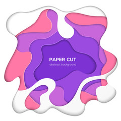 Multicolored abstract layout - vector paper cut illustration