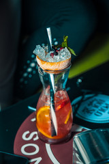 Cocktail on the bar strawberry