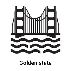Golden state icon vector sign and symbol isolated on white background, Golden state logo concept