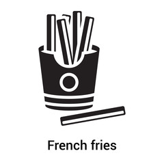 French fries icon vector sign and symbol isolated on white background, French fries logo concept