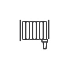 Fire hose outline icon. linear style sign for mobile concept and web design. simple line vector icon. Symbol, logo illustration. Pixel perfect vector graphics