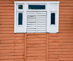 Colonial old wood architecture in Dominican Republic