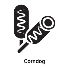 Corndog icon vector sign and symbol isolated on white background, Corndog logo concept