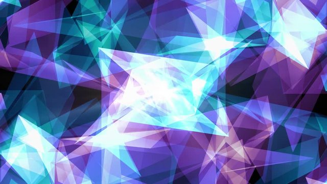 abstract symmetrical BLUE PURPLE polygon star shape net shiny cloud animation background new quality dynamic technology motion colorful video footage