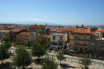 Fototapeta na wymiar View of Perpignan city, France