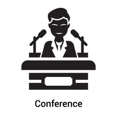 Conference icon vector sign and symbol isolated on white background, Conference logo concept