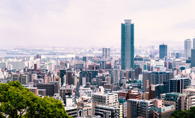 Fototapeta na wymiar Kobe cityscape , Japan : View from Mt.Rokko