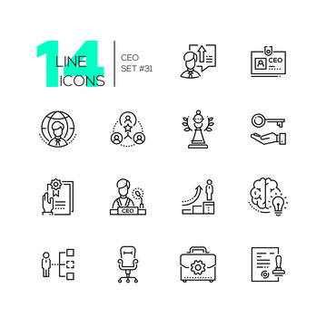 CEO - set of line design style icons