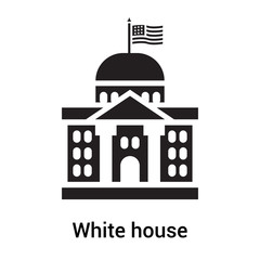 White house icon vector sign and symbol isolated on white background, White house logo concept