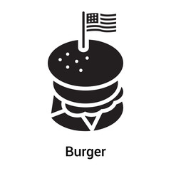 Burger icon vector sign and symbol isolated on white background, Burger logo concept