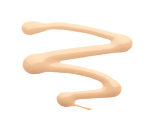 Smear of skin foundation on white background. Professional cosmetics