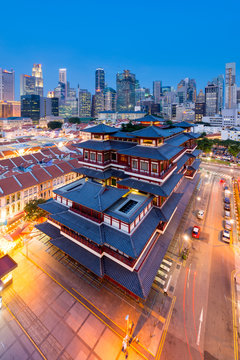 Singapore Chinese temple Buddha relic temple in China town.
