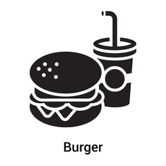 Burger icon vector sign and symbol isolated on white background, Burger logo concept