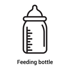 Feeding bottle icon vector sign and symbol isolated on white background, Feeding bottle logo concept