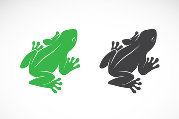 Obraz premium Vector of frogs design on white background. Amphibian. Animal. Easy editable layered vector illustration.