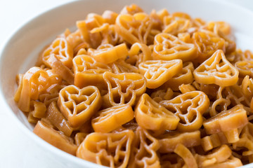 Heart Shaped Orange Pasta for Children