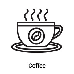 Coffee icon vector sign and symbol isolated on white background, Coffee logo concept