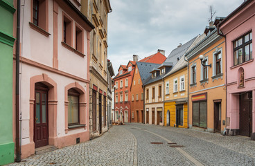 Die historischen Straßen von Loket am Fluss Cheb (Eger), Tschechien 