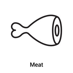 Obraz premium Meat icon vector sign and symbol isolated on white background, Meat logo concept
