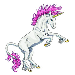 State white and pink unicorn on white