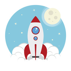 Cartoon Vector Space Rocket