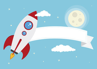 Cartoon Vector Space Rocket