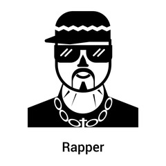 Rapper icon vector sign and symbol isolated on white background, Rapper logo concept
