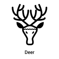 Deer icon vector sign and symbol isolated on white background, Deer logo concept