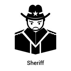 Sheriff icon vector sign and symbol isolated on white background, Sheriff logo concept