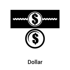 Dollar icon vector sign and symbol isolated on white background, Dollar logo concept
