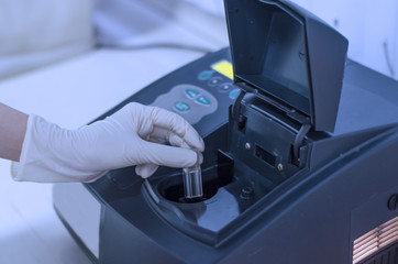 Determination of bacterial growth by the optical density using spectrophotometer