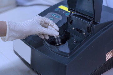 Determination of bacterial growth by the optical density using spectrophotometer