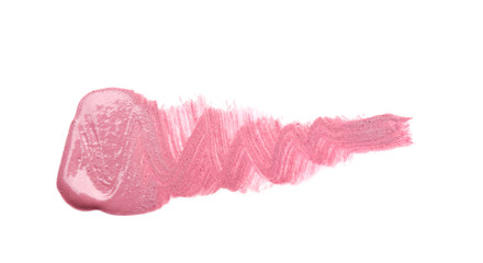 Sample of color lipstick on white background